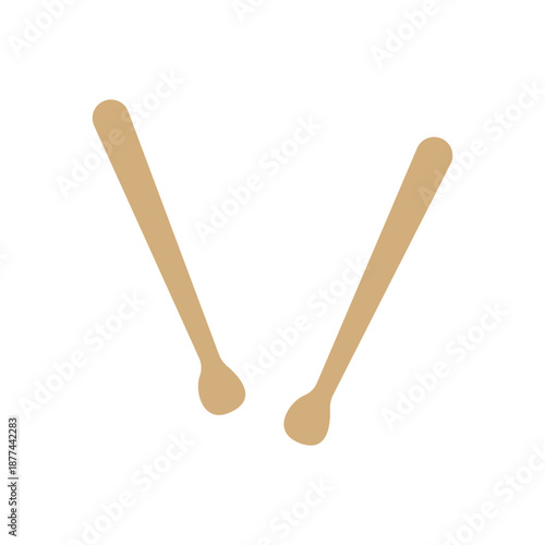 pair of drumsticks emoji symbol sign icon vector illustration isolated flat music