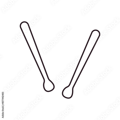pair of drumsticks emoji symbol sign icon vector illustration isolated flat music