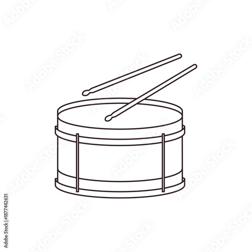 red drum with drumsticks drums marching band music rhythm drumstick sound snare instrument emoji symbol sign icon vector illustration isolated flat