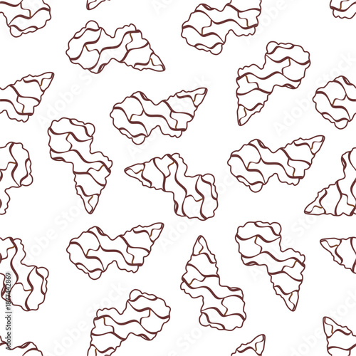 Doodle fried chicken seamless pattern background. Fried chicken wings doodle pattern. Doodle fried chicken wings pattern background. Fast food doodle pattern background.