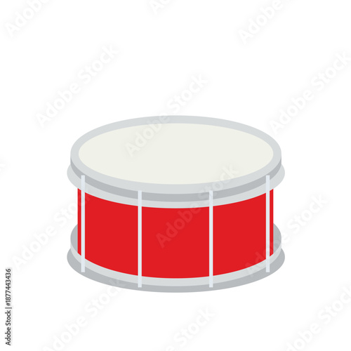 red drum with drumsticks drums marching band music rhythm drumstick sound snare instrument emoji symbol sign icon vector illustration isolated flat