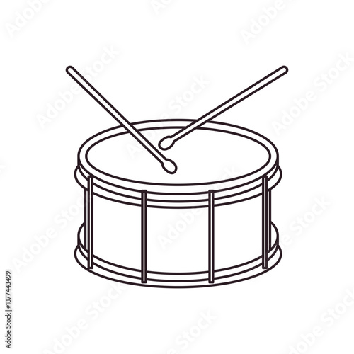 red drum with drumsticks drums marching band music rhythm drumstick sound snare instrument emoji symbol sign icon vector illustration isolated flat