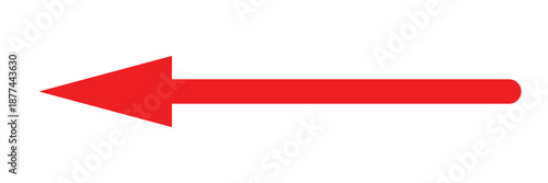 Straight long thin right vector arrow icon. Red Long arrow vector, icon. white horizontal arrow. Vector illustration on transparent background. Eps 10. 