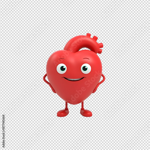 Wallpaper Mural Friendly 3D Red Human Heart Character Mascot for Healthcare and Wellness Torontodigital.ca