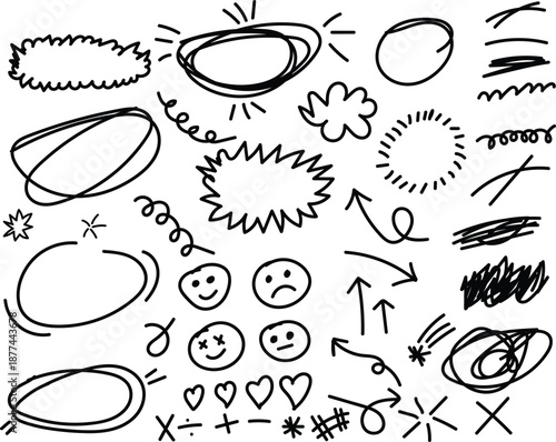 set of hand drawn fruits design