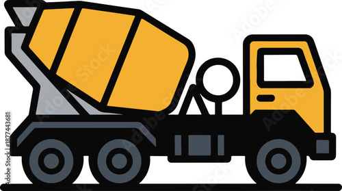 Cement mixer truck icon