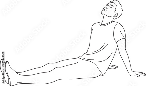 Emotional people line art illustration for therapy and inner balance. Generative Ai