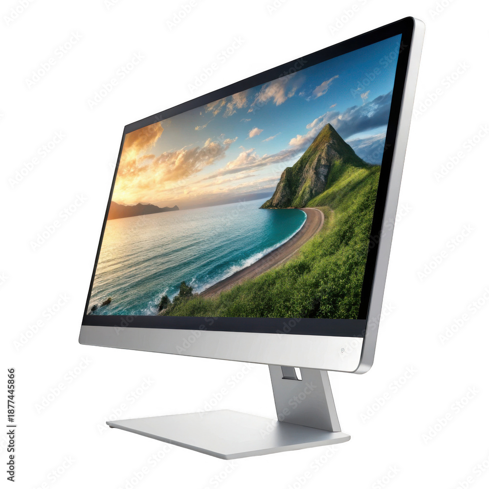 Fototapeta premium 3d modern all in one computer display isolated on transparent background