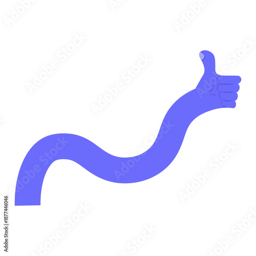 Wavy Flexible Purple Arm Giving Thumbs Up Gesture Icon