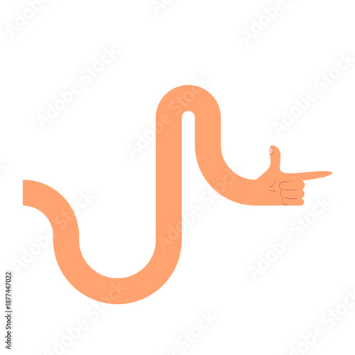 Long Curved Minimalist Arm with Directional Gesture