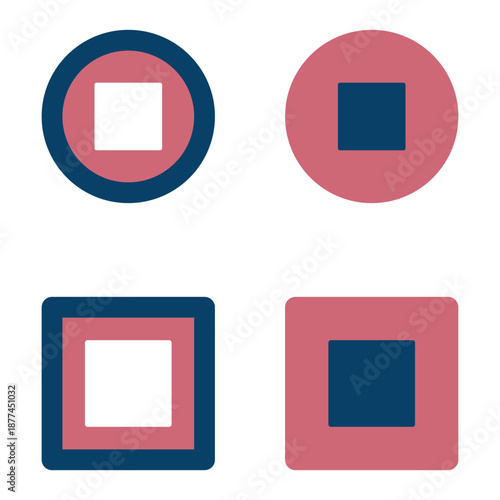 再生操作を止めるための記号のアイコンセット