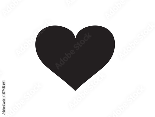 Beautiful heart silhouette icon with simple romantic visual appeal