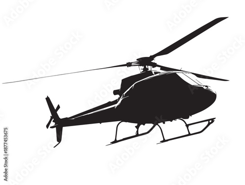 Stunning military helicopter silhouette with bold strong appearance