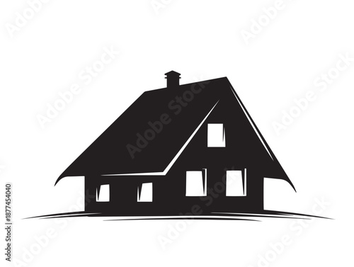 Stunning modern house silhouette for clean residential branding