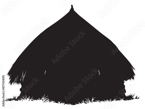 Elegant small hut silhouette for travel and nature themes