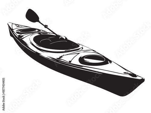 A stunning dynamic kayak silhouette perfect for travel and sport