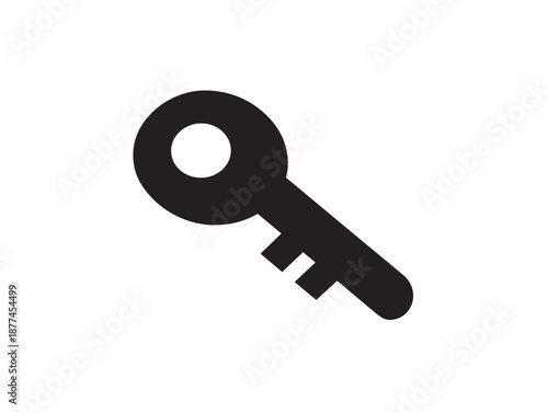 A sleek and modern key icon silhouette for security and access