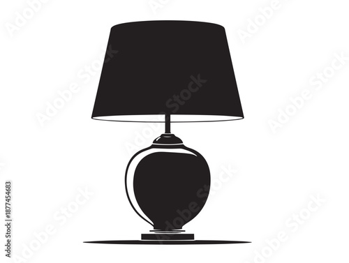 A beautiful classic table lamp silhouette for lighting and study