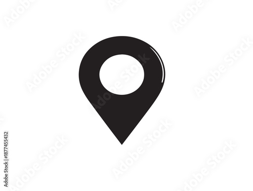 A sleek map marker icon with an elegant and beautiful solid vector silhouette