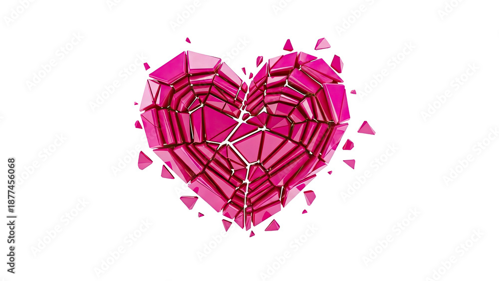 custom made wallpaper toronto digitalShattered Pink Geometric Heart