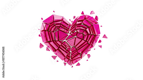 Wallpaper Mural Shattered Pink Geometric Heart Torontodigital.ca