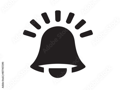 Dynamic notification bell silhouette for alerts and digital interfaces