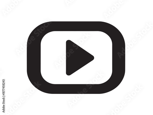 Beautiful simple play list icon vector silhouette in solid black