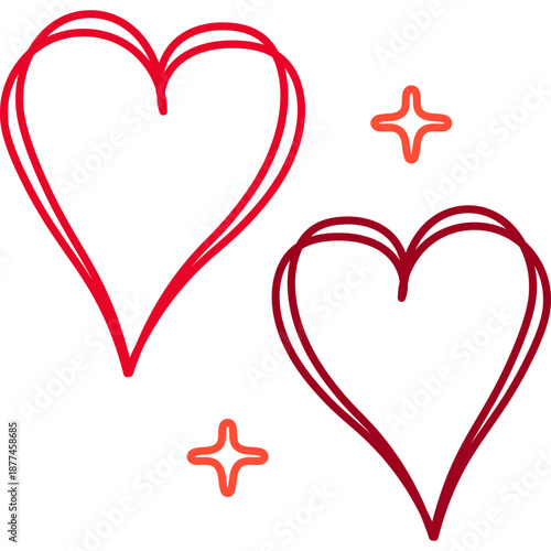 Hand Drawn Valentine Hearts