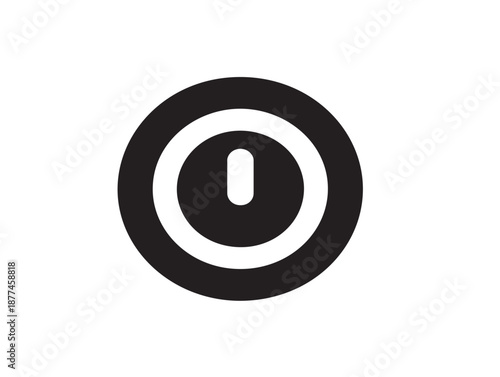 Gorgeous simple power symbol silhouette on a clean white background