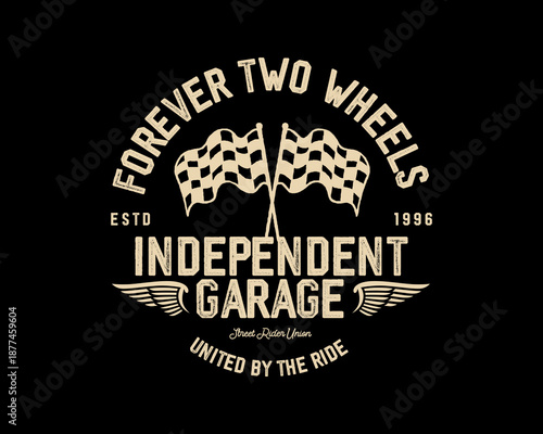 Motorcycle racing badges club emblems tshirt design Retro Racing Typography Graphics