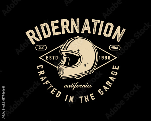 Motorcycle racing badges club emblems tshirt design Retro Racing Typography Graphics