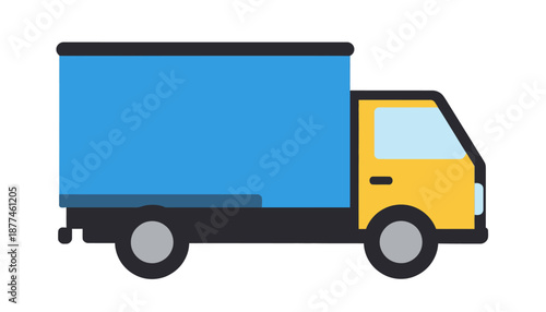 Cargo Truck Flat Design Vector Illustration