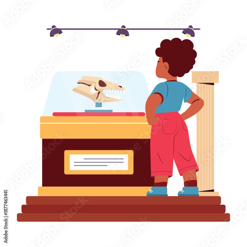 Dinosaur skull exhibition Vector Illustration EPS 10 File 	