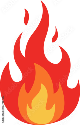 Burninf fire flame icon for simple design