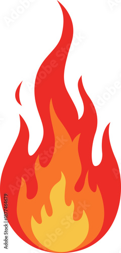 vector illustration of a burning fire icon