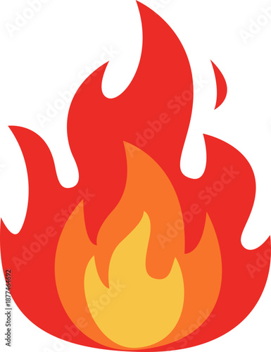 Illustration of a burning fire flame
