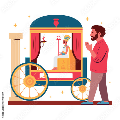 Ancient Egyptian pharaoh Vector Illustration EPS 10 File 