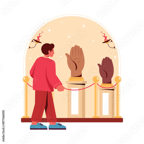 Large hand sculptures Vector Illustration EPS 10 File 