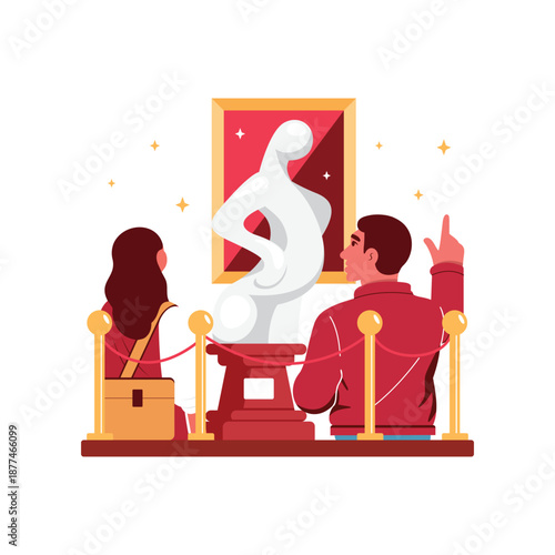 People admiring art Vector Illustration EPS 10 File 