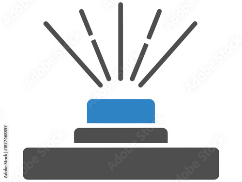 Modern LiDAR sensor icon illustration. A stylized sensor emits beams, showcasing advanced technology. Clean, graphic design for digital projects.