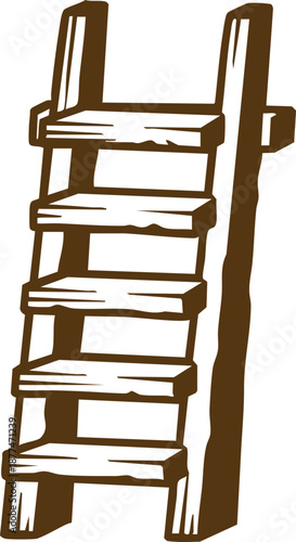 Rustic wooden ladder