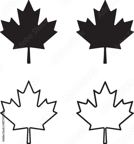 Isolated maple leaf icon, maple leaf autumn botanical silhouette, maple tree vector, minimal nature illustration, maple leaf foliage design, clean minimal isolated maple leaf vector