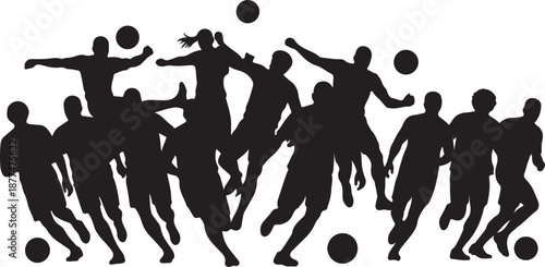 American Football Player Silhouettes