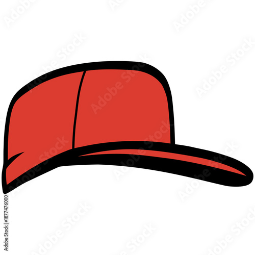 Red Baseball Hat Cap Snapback Trucker Hat Illustration Vector Icon
