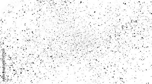 Grunge texture vector overlay  Distressed black dust film grain speck grit grunge overlay on white background grain noise particles  black and white graphic background with dust, speckles,