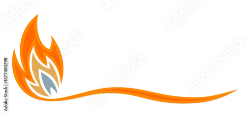 Symbol of a stylized flame.
