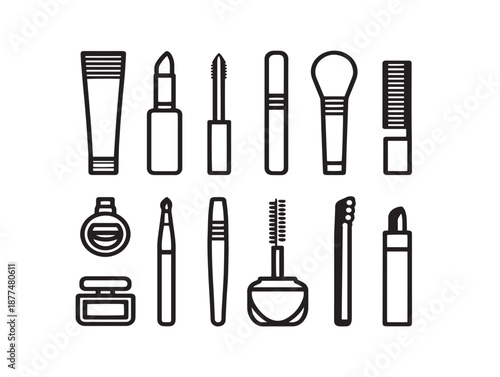 Beautiful Makeup Illustration With Elegant Beauty Minimal Style Concept  