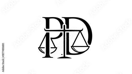Black and white law logo symbol.