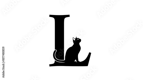 Black silhouette of a sitting cat.