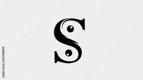 Large black letter S symbol.